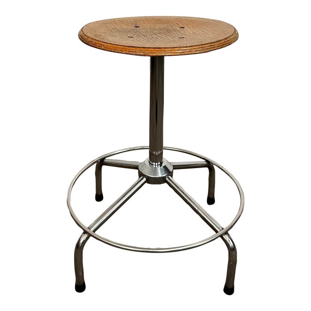 Mid Century Modern Workshop Task Stool Made in Italy For Sale