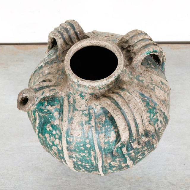 French Rare 18th Century French Glazed Terracotta Cruche Du Quercy or Walnut Oil Jug For Sale - Image 3 of 12