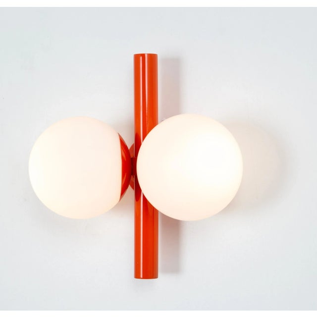 Mid-Century Orbital Wall Light in Orange attributed to Kaiser, Germany, 1970s For Sale - Image 10 of 11