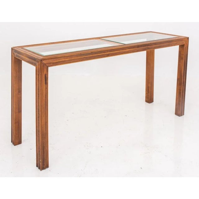 Widdicomb Manner Modern Wood and Glass Table, 1980s For Sale In New York - Image 6 of 10