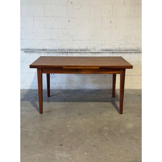 Mid-Century Modern Rosewood Dining Table With Expandable Pull Out Draw Leaves Sejling Skabe Denmark 1960s For Sale - Image 3 of 12