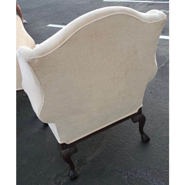 Late 20th Century Vintage Harden Furniture Normandie Wing Chairs, Set of 4 For Sale - Image 5 of 17