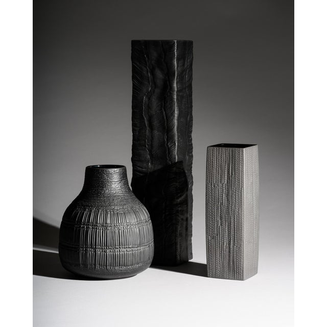 Rosenthal Black Porcelain Vase Trio by Martin Freyer and Elsa Fischer-Treyden for Rosenthal, 1960s, Set of 3 For Sale - Image 4 of 18