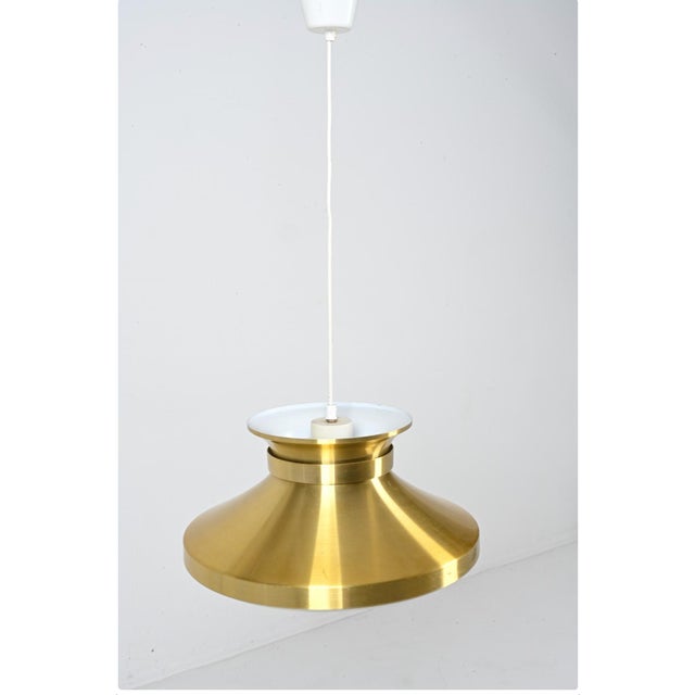 Bauhaus 1970s Brass Pendant Lamp by Carl Thorne For Sale - Image 3 of 7
