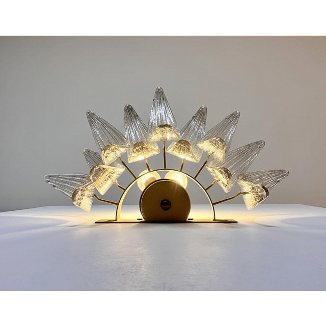 Vintage Smoked Glass Palmette Wall Lights, 1990s, Set of 2 For Sale - Image 16 of 17