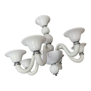White Murano Glass Chandelier