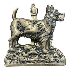 English Brass Dog Terrier Door Knocker