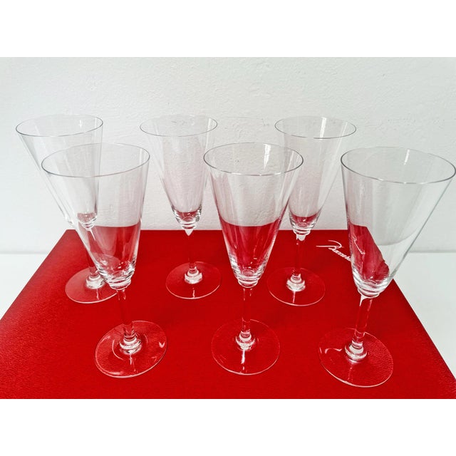 Vintage Dom Perignon Model Champagne Flutes from Baccarat, 1970s, Set of 6 For Sale - Image 13 of 18