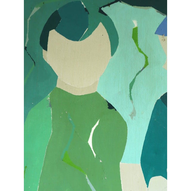 Mid-Century Modern 'Between Us' Abstract Figurative Oil Painting by Swedish Painter Hans Osswald (1919-1983), Framed For Sale - Image 11 of 12