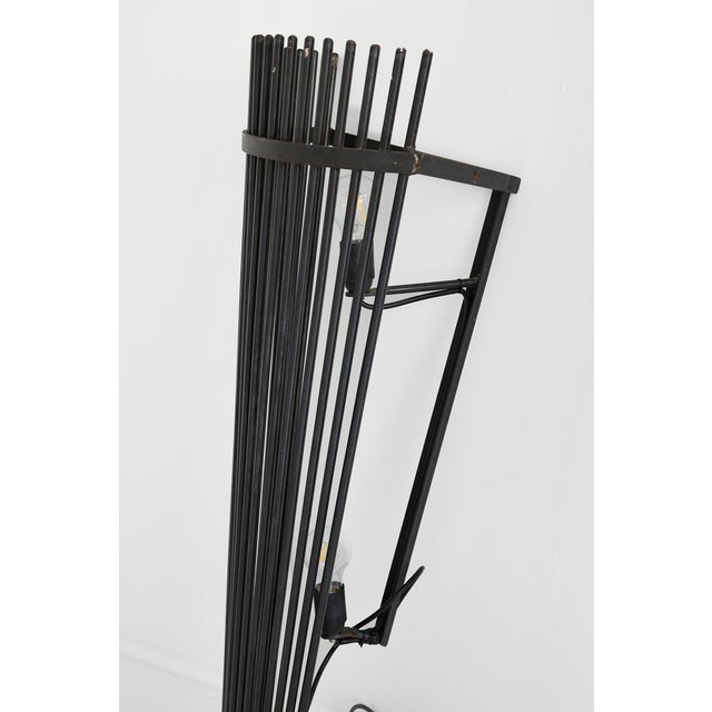Set of Three Monumental Modernist Steel Rod Wall Sconces, Switzerland For Sale - Image 13 of 16