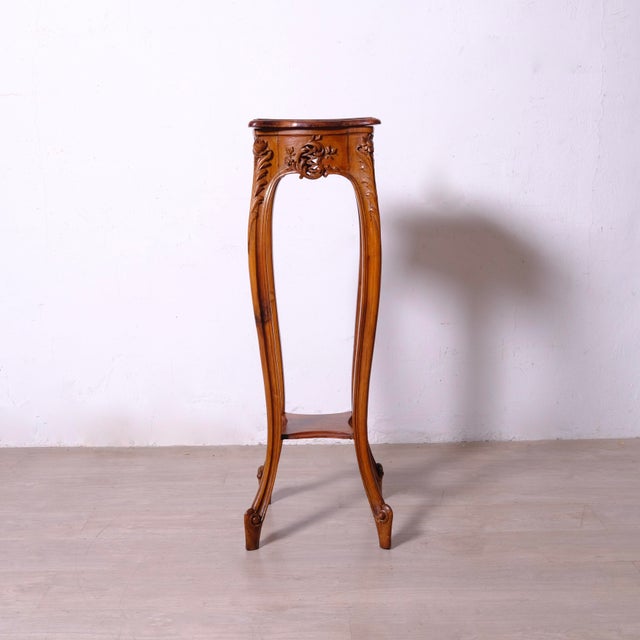 Brown French Louis XV Style Walnut Pedestal, 1930s For Sale - Image 8 of 18
