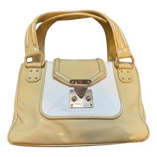 A Vintage Louis Vuitton Beige and White Leather Cruise Hand-Bag For Sale