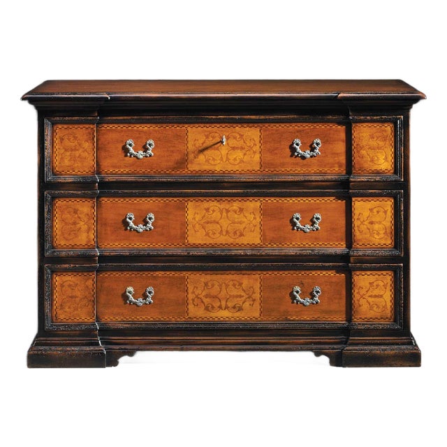 Italian Venetian Walnut Chest With Cherry and Walnut Inlays For Sale
