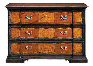 Italian Venetian Walnut Chest With Cherry and Walnut Inlays