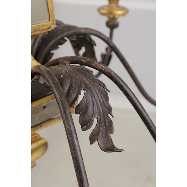 Gold 1980s Italian Gold Leaf Giltwood 8 Light Chandelier For Sale - Image 8 of 12