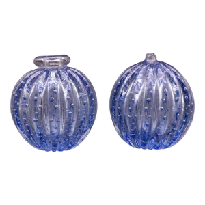 Set of 2 Bubbles Blue Vase by Barovier E Toso, 1950s