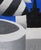 Scott Woodard "Puffy City Night Scape" Blue, White, Gray & Black Contemporary Surreal Painting, 2022 For Sale - Image 9 of 10