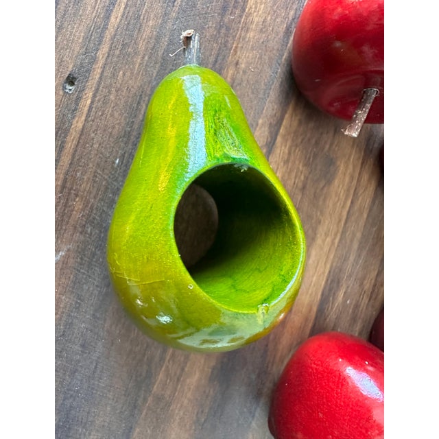 Red Late 20th Century Vintage Apples and Pears Napkin Rings- Set of 6 For Sale - Image 8 of 12