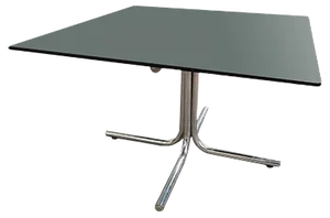 Italian Coffee Table with Chromed Base & Glass Top, 1970s