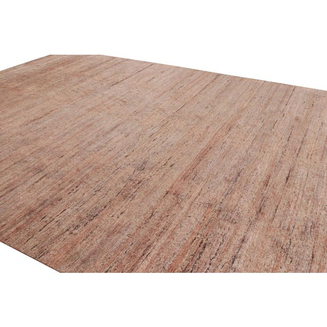 Rug & Kilim Rug & Kilim’s Modern Textural Rug With Peach Pink and Beige Tones and Striae For Sale - Image 4 of 8
