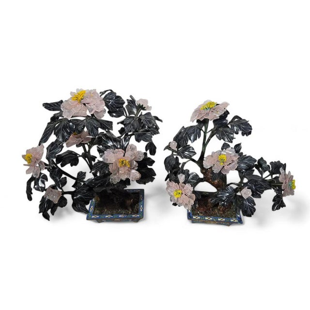 20th-Century Bonsai Trees in Agate, Crystal, and Nephrite Jade, 1950s For Sale - Image 12 of 17