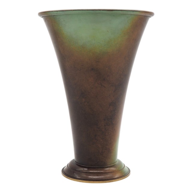 Art Deco Bronze Vase Ystad Metal, 1940s For Sale