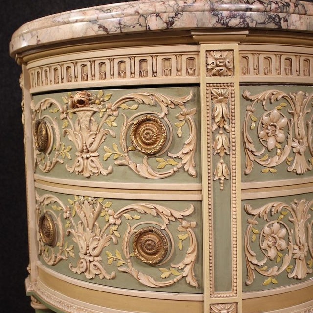 Italian Louis XVI Bonzanigo Style Lacquered Bedside Tables, 1950, Set of 2 For Sale - Image 13 of 14