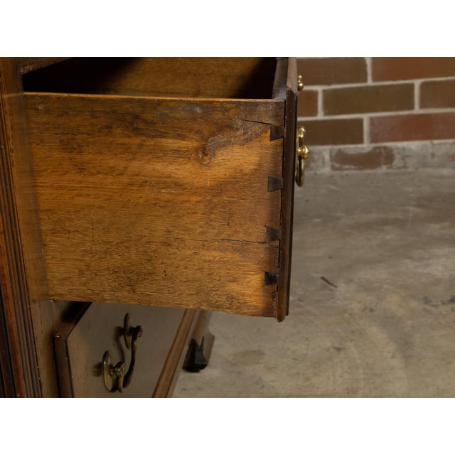 English Walnut 19th Century Flip Top Sideboard with Drawers and Brass Hardware For Sale - Image 4 of 12