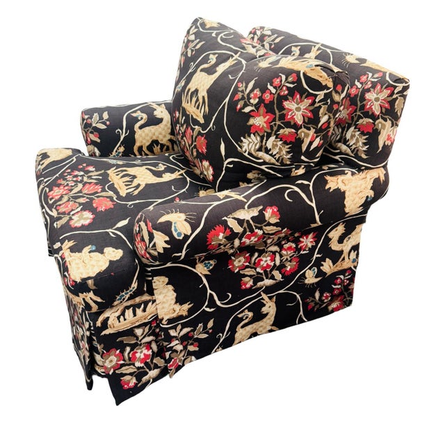 2000 - 2009 Nina Campbell Coromandel Custom Sofa, Chairs, & Ottoman Set For Sale - Image 5 of 12