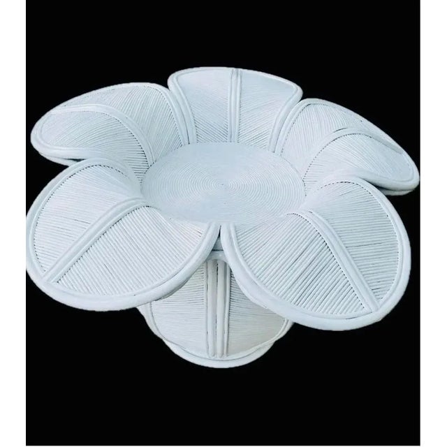 1970s Coastal Pencil Reed Rattan and Bamboo Sculptural Italian Dining Table Base Like a Daisy Shape. For Sale In Miami - Image 6 of 9