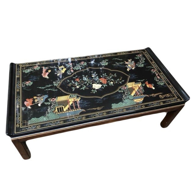 Late 20th Century Vintage Lacquer Painted Ming Style Drexel Coffee Table For Sale - Image 5 of 5