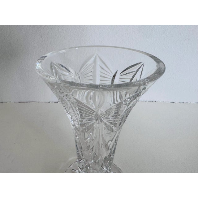 Waterford Crystal Vase With Butterflys all over the vase. Nice solid glass base. Marked underneath with seahorse mark.