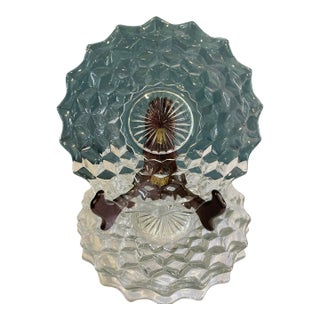 Vintage Fostoria Cubist Glass Plates- Set of 4 For Sale