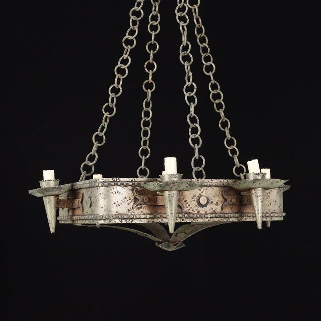 20th Century Metal Chandelier, Italy For Sale - Image 3 of 8