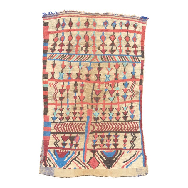 Vintage Moroccan Azilal Rug, 04'07 X 06'09 For Sale