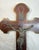 Wood Antique 1800's French Bronze Patinated Metal Inlaid Wood Wall Crucifix Cross For Sale - Image 7 of 12