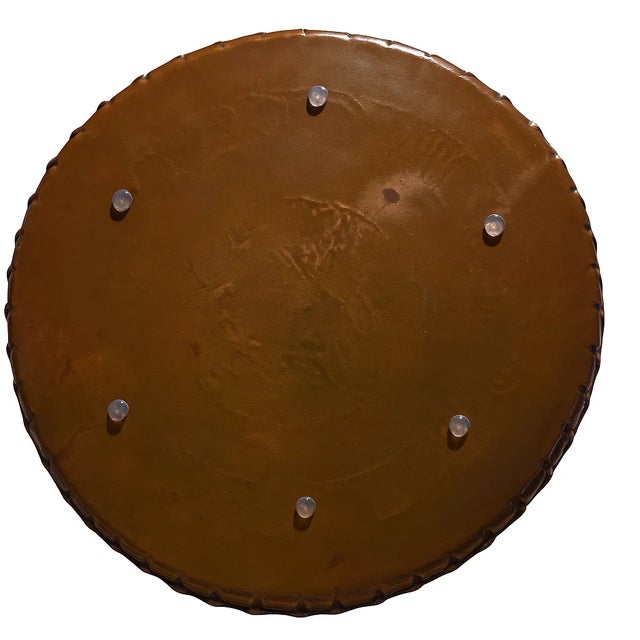 Metal Copper Tray- Vintage 1952 Solid Copper Hand-Etched Tray From Athens, Greece – 14″ Mid-Century Decorative Art For Sale - Image 7 of 7