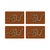 Serpent Burnt Orange Vegan Leather Rectangle Placemat, Set of 4 For Sale - Image 4 of 5