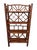 This striking vintage tortoiseshell bamboo etagere features four 23" x 9" tiers showcasing beautiful deeply scorched tiger...