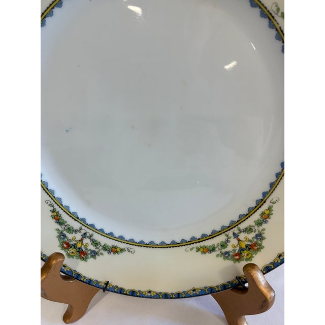 Ceramic Vintage Noritake Avril Floral Dinner Plate With Plate Wall Hanger For Sale - Image 7 of 9