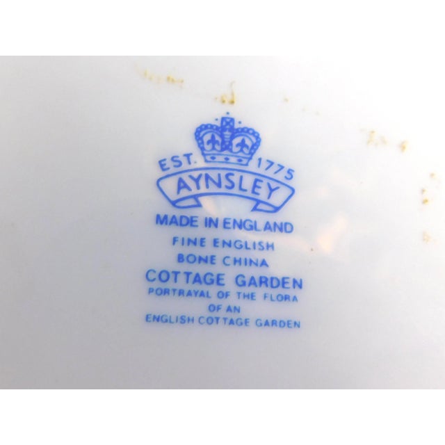 1970s Aynsley Cake Plate in Cottage Garden For Sale - Image 4 of 4
