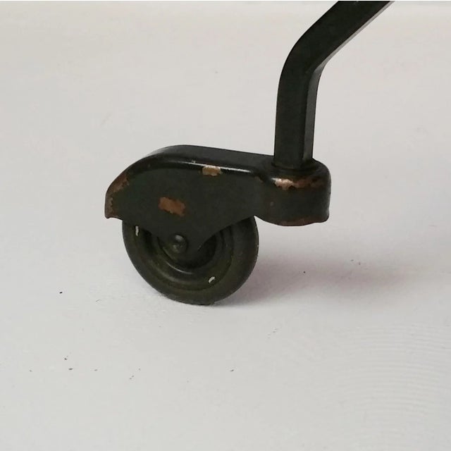 Mid-Century Metal, Wood, and Rubber Trolley, 1950s For Sale - Image 11 of 12