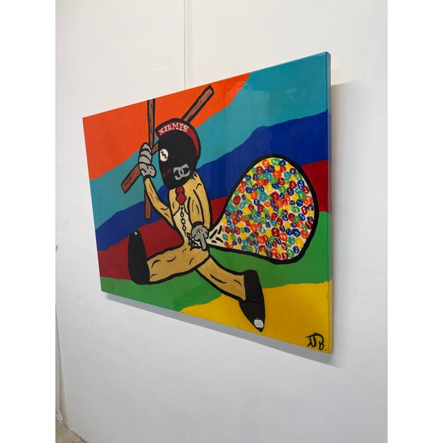 Pop Art Modern Pop Art Resin Over Acrylic on Canvas Painting - Signed Nb For Sale - Image 3 of 10