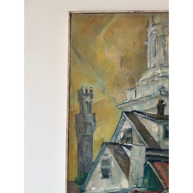 1970s Vintage Impressionist Cityscape Oil on Canvas Painting, Signed For Sale - Image 4 of 12