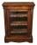 C. 1870 English Walnut Victorian Glazed Door Bookcase Cabinet For Sale