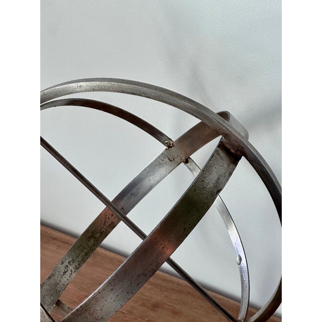 Vintage Mid-Century Armillary Sphere | Metal Celestial Sculpture For Sale - Image 12 of 17