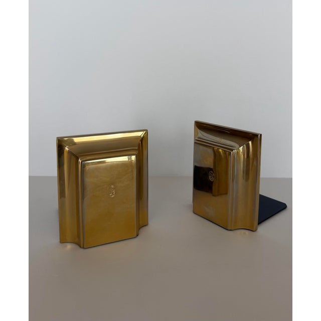 1970s Spain El Casco 23k Gold-Plated Sculptural Bookends - A Pair For Sale - Image 10 of 10