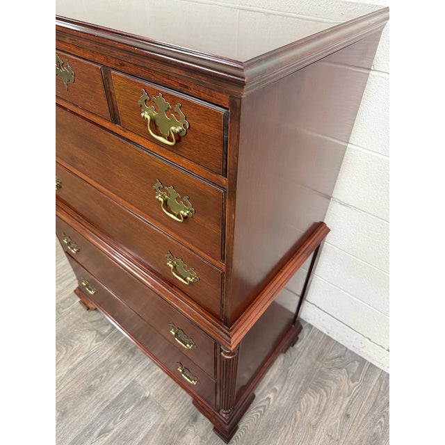 Vintage Thomasville Chair Company Mahogany Chest on Chest Dresser For Sale - Image 9 of 18