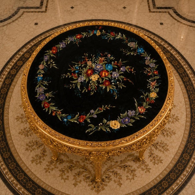 Gold Late 20c Italian Artisan Baroque Gold Beech Center Table For Sale - Image 8 of 9