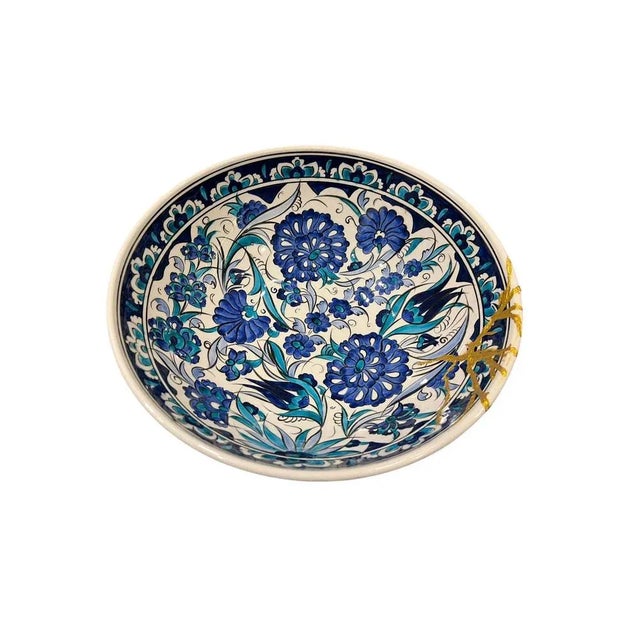 Ceramic Bowl with Gold Kintsugi Repair, 1990s For Sale - Image 4 of 10